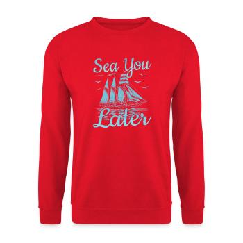 Mer Plus tard, Capitaine Marin de la Voile - Sweat-shirt Unisexe - rouge - Devant - Alina (178cm) & Michal (187cm)