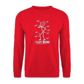 J’ai mal dormi Douleur Humour Design - Sweat-shirt Unisexe - rouge - Devant - Alina (178cm) & Michal (187cm)