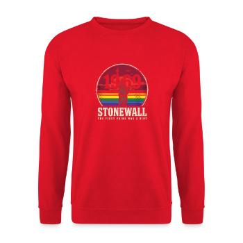 Pride Month LGBT – Stonewall 1969 - Unisex Pullover - Rot - Vorne - Alina (178cm) & Michal (187cm)