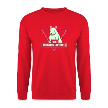 Rat, house rat, rat owner, rat lover - Unisex Sweatshirt - red - Front - Alina (178cm) & Michal (187cm)