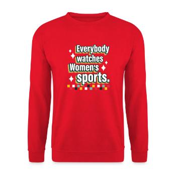 Supporting women in sport - Unisex Sweatshirt - red - Front - Alina (178cm) & Michal (187cm)