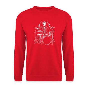 Andrew Jackson joue de la batterie - Sweat-shirt Unisexe - rouge - Devant - Alina (178cm) & Michal (187cm)