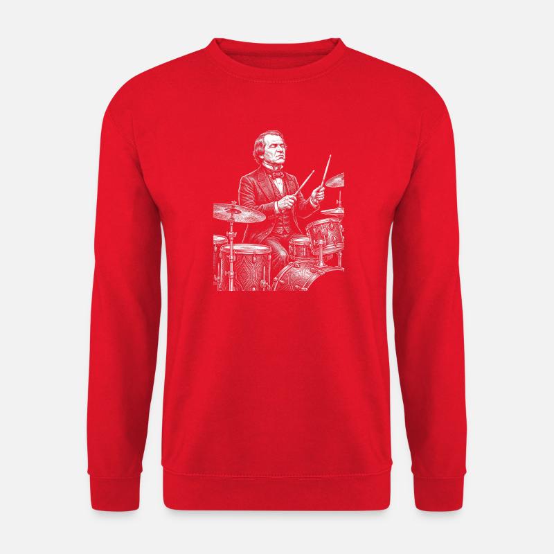 Andrew Johnson spielt Schlagzeug - Unisex Pullover - Rot