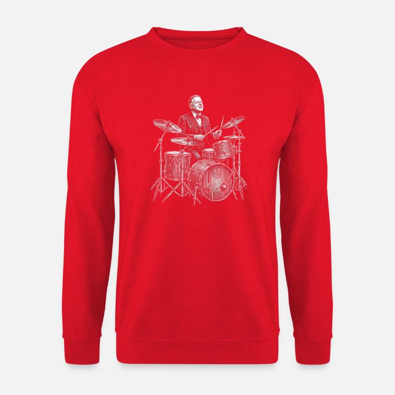 Herbert Hoover plays drums - Unisex Sweatshirt - red
