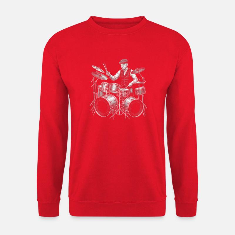 Calvin Coolidge plays drums - Unisex Sweatshirt - red