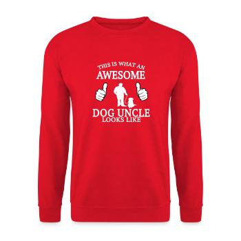 Toller Hund, wie Onkel aussieht - Unisex Pullover - Rot - Vorne - Alina (178cm) & Michal (187cm)