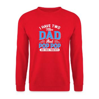 Two Dads and Pop Pop Pride - Unisex Sweatshirt - red - Front - Alina (178cm) & Michal (187cm)