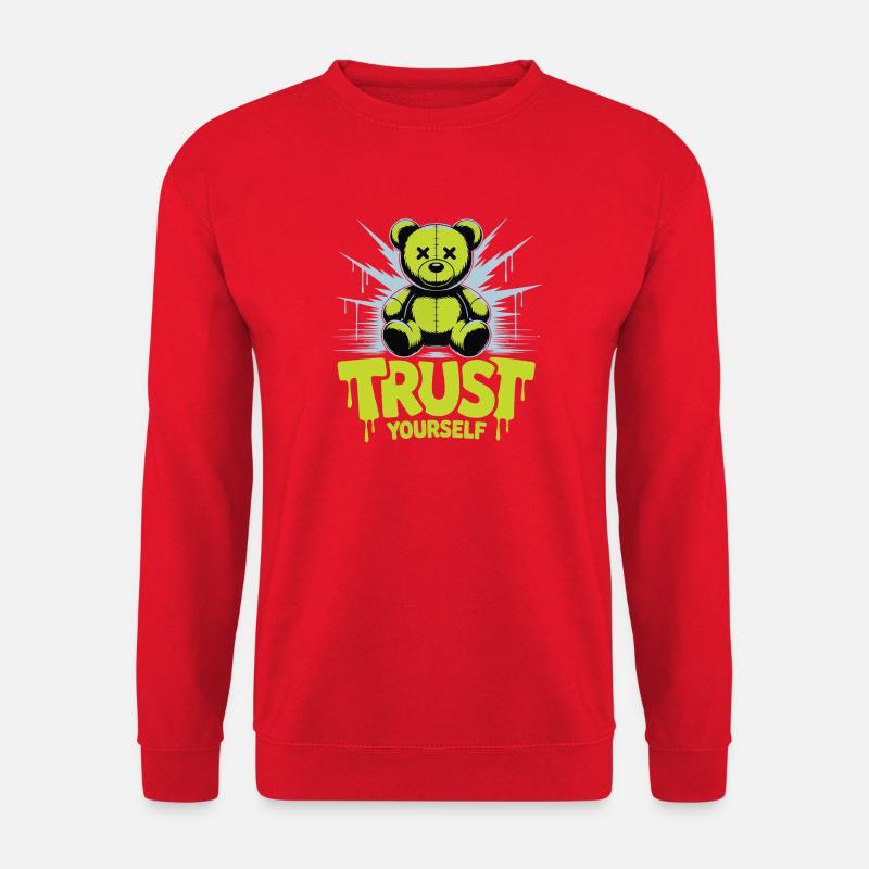 Trust Yourself Bear Graffiti - Unisex Sweatshirt - red