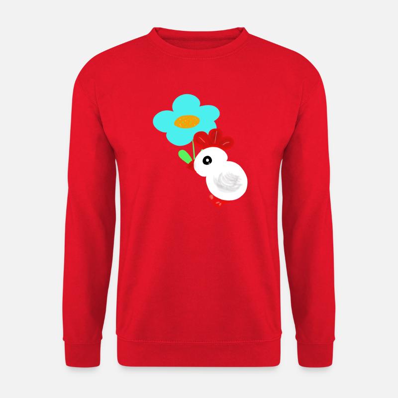 Flower Chicken Chick Kids Spring - Unisex Sweatshirt - red