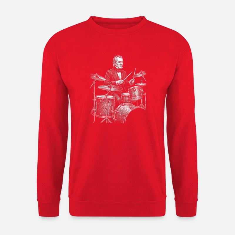 James K. Polk plays drums - Unisex Sweatshirt - red