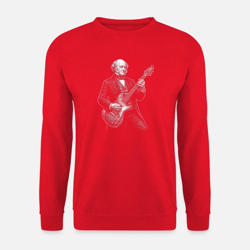 Martin Van Buren Playing Guitar - Unisex Sweatshirt - red
