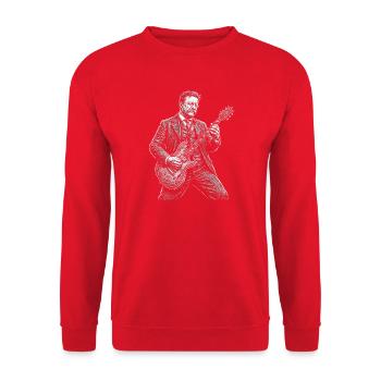Theodore Roosevelt Playing Guitar - Unisex Sweatshirt - red - Front - Alina (178cm) & Michal (187cm)