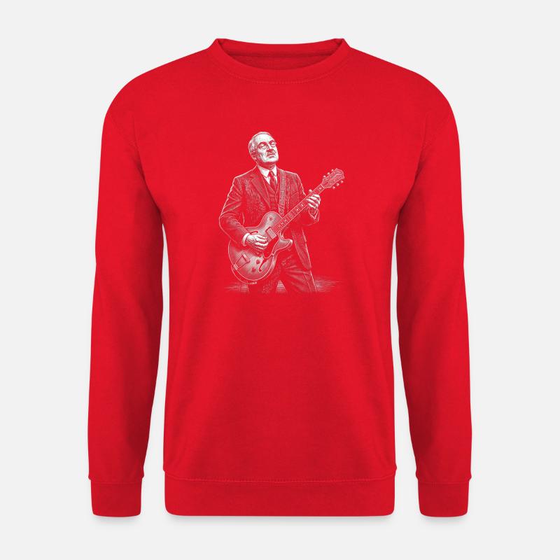 Warren Harding Playing Guitar - Unisex Sweatshirt - red