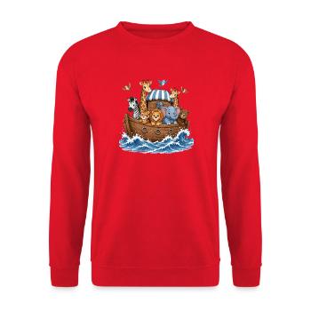L’Arche de Noé Animaux mignons Girafe Éléphant Lion - Sweat-shirt Unisexe - rouge - Devant - Alina (178cm) & Michal (187cm)