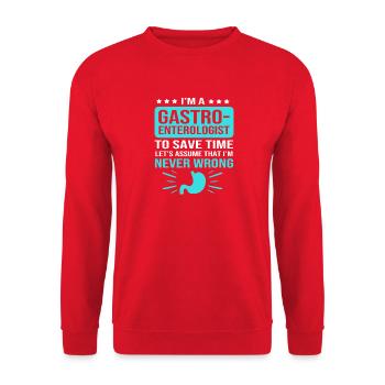 Gastroenterologie - Unisex Pullover - Rot - Vorne - Alina (178cm) & Michal (187cm)