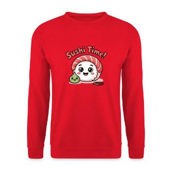 Sushi-Zeitwurf-Symbol - Unisex Pullover - Rot - Vorne - Alina (178cm) & Michal (187cm)