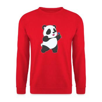 Panda Dart Dartpfeil Sport - Unisex Sweatshirt - red - Front - Alina (178cm) & Michal (187cm)
