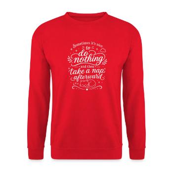Take a nap - Unisex Sweatshirt - red - Front - Alina (178cm) & Michal (187cm)