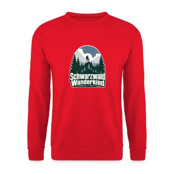 Schwarzwald Wanderkind Hiking Black Forest Nature - Unisex Pullover - Rot - Vorne - Alina (178cm) & Michal (187cm)
