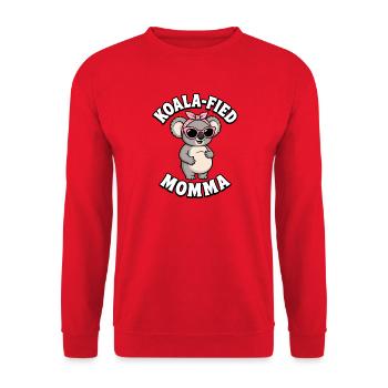 Pregnant Koala Mom Funny Pregnancy - Unisex Sweatshirt - red - Front - Alina (178cm) & Michal (187cm)