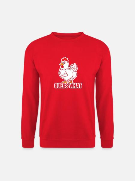 Guess What Chicken Cartoon Tee - Unisex Sweatshirt - red