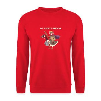 Roi raton laveur sur Duck Knight - Sweat-shirt Unisexe - rouge - Devant - Alina (178cm) & Michal (187cm)