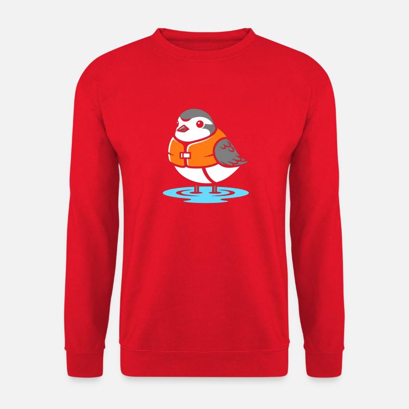 Bird with Life Jacket Cartoon - Unisex Sweatshirt - red