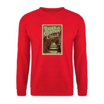 Aufgewachsen mit Applaus | Theater - Unisex Pullover - Rot - Vorne - Alina (178cm) & Michal (187cm)