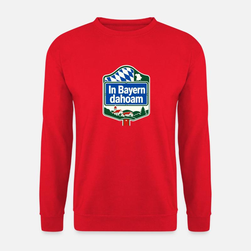 In Bayern dahoam, Bavarian Heimatliebe Pride - Unisex Pullover - Rot