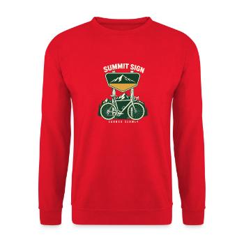Road Cycling Summit Sign Earned Slowly Climb Humor - Unisex Sweatshirt - red - Front - Alina (178cm) & Michal (187cm)