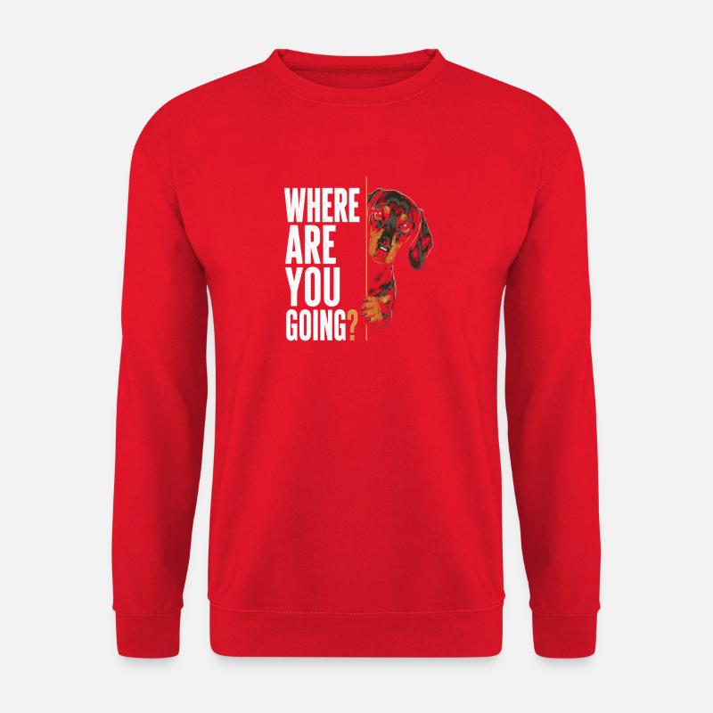 Where Are You Going? Hundeblick - Unisex Pullover - Rot