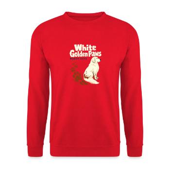 White Golden Retriever Mom, White Golden Paws Mudd - Unisex Pullover - Rot - Vorne - Alina (178cm) & Michal (187cm)