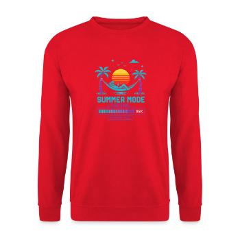 Sommer-Modus Laden: Sonnenuntergang - Unisex Pullover - Rot - Vorne - Alina (178cm) & Michal (187cm)