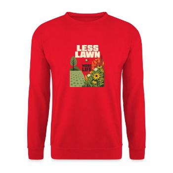 Less Lawn More Life Native Pollinator Garden - Unisex Pullover - Rot - Vorne - Alina (178cm) & Michal (187cm)