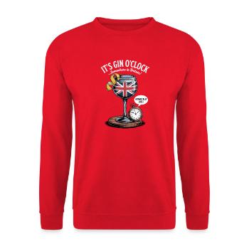 Gin O'Clock British Humor - Unisex Sweatshirt - red - Front - Alina (178cm) & Michal (187cm)
