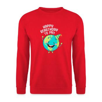 Acclamation d’anniversaire terrestre - Sweat-shirt Unisexe - rouge - Devant - Alina (178cm) & Michal (187cm)