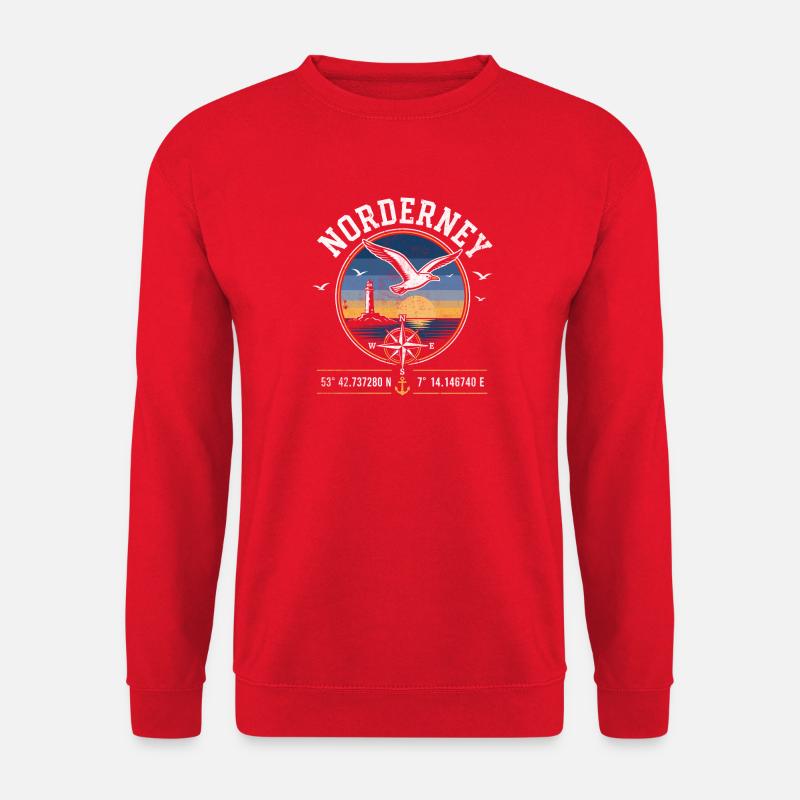 Norderney Coastal Compass Sunset - Unisex Sweatshirt - red