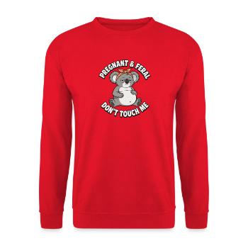 Pregnant and wild koala pregnancy: fingers - Unisex Sweatshirt - red - Front - Alina (178cm) & Michal (187cm)