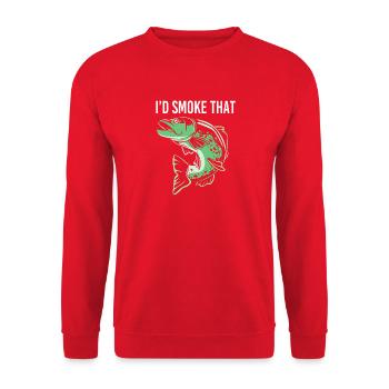 Trout Fishing Hook Fishing Rod Angler Frogfish - Unisex Sweatshirt - red - Front - Alina (178cm) & Michal (187cm)