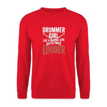 Drummer_Girl_Neu_5 - Unisex Sweatshirt - red - Front - Alina (178cm) & Michal (187cm)