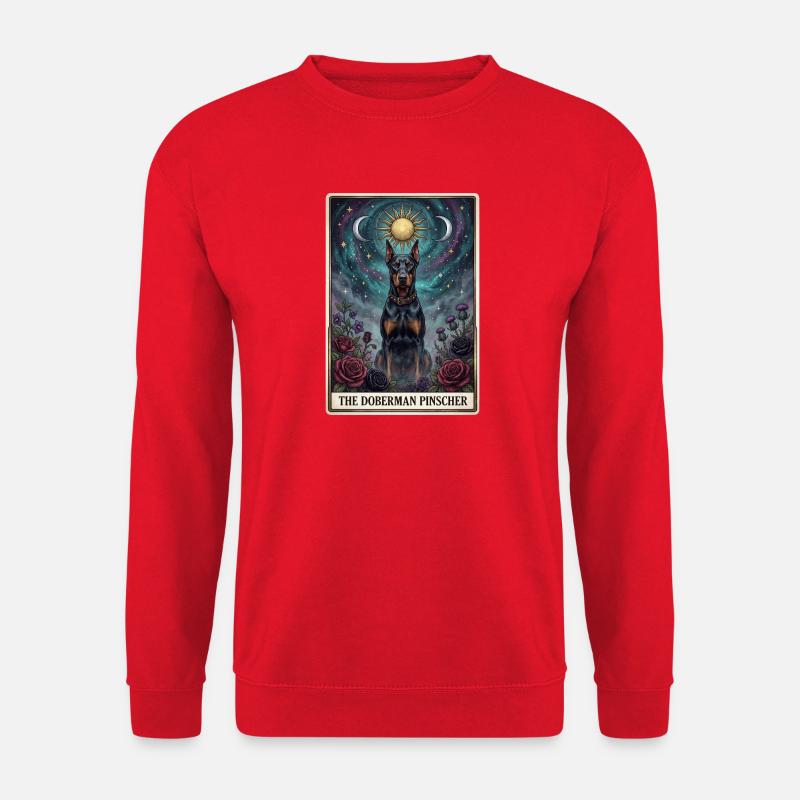 Doberman Pinscher Starry Sky Tarot - Unisex Sweatshirt - red