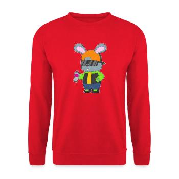 Rabbit Sprayer Spray Can - Unisex Sweatshirt - red - Front - Alina (178cm) & Michal (187cm)