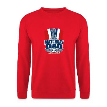 Norway Soccer Matchday Dad Norge Viking Fan - Unisex Pullover - Rot - Vorne - Alina (178cm) & Michal (187cm)