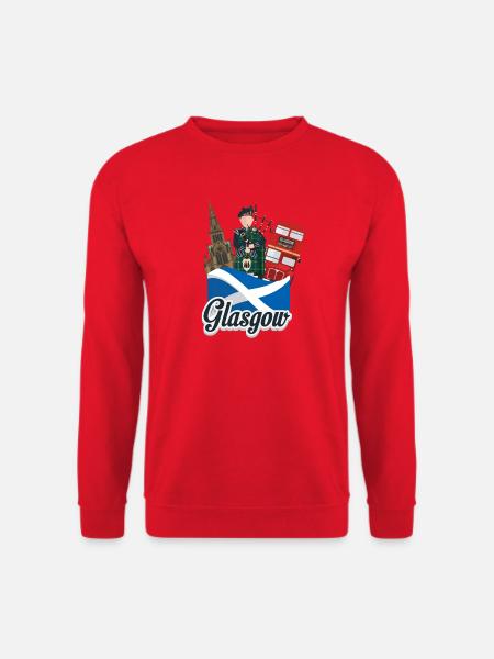 Glasgow Icons: Dudelsäcke & Bus - Unisex Pullover - Rot