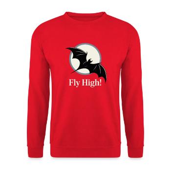 Mondbeschienener Fledermausflugtee - Unisex Pullover - Rot - Vorne - Alina (178cm) & Michal (187cm)