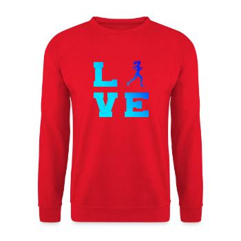 Marathonlaufen Geschenkidee für die Laufsportlerin - Unisex Pullover - Rot - Vorne - Alina (178cm) & Michal (187cm)