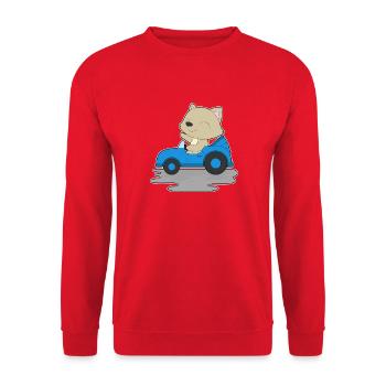 Cat Car - Unisex Sweatshirt - red - Front - Alina (178cm) & Michal (187cm)