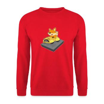 Fox Car - Unisex Sweatshirt - red - Front - Alina (178cm) & Michal (187cm)