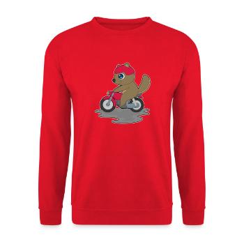 Beaver Motorcycle - Unisex Sweatshirt - red - Front - Alina (178cm) & Michal (187cm)