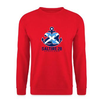 Scotland Soccer Fan Saltire 28 Years in the Making - Unisex Sweatshirt - red - Front - Alina (178cm) & Michal (187cm)